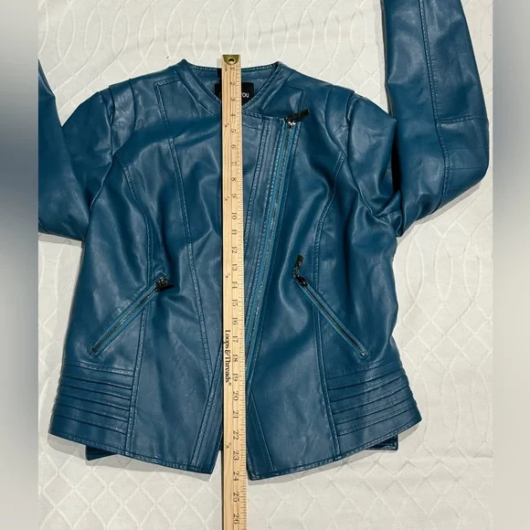 Chouyatou Women Casual Collarless
Cropped Pu Leather Biker Jacket Size Medium - Picture 10 of 13